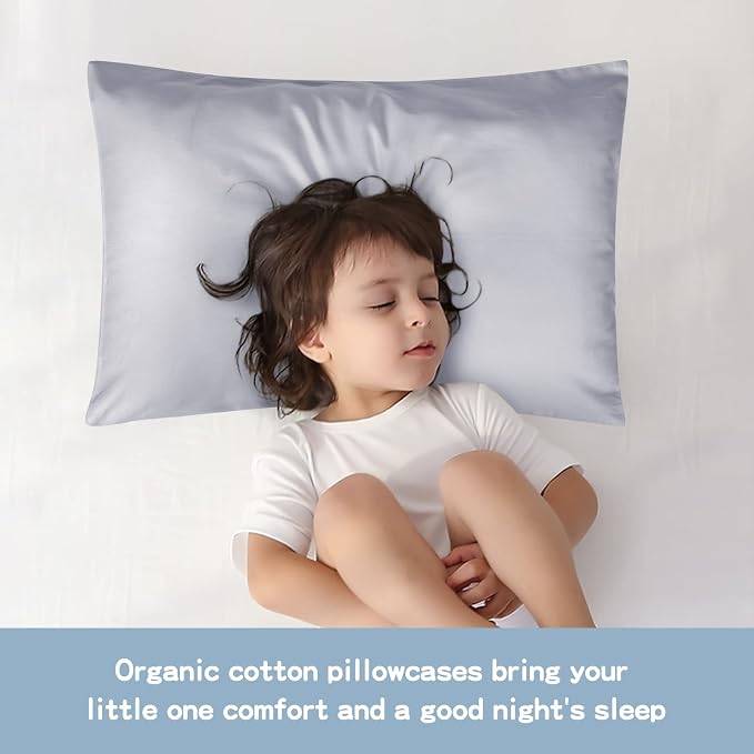 Organic Cotton Toddler Pillowcase 2 Pack, 14 x 20 Travel Pillow Case Cover - Image 5