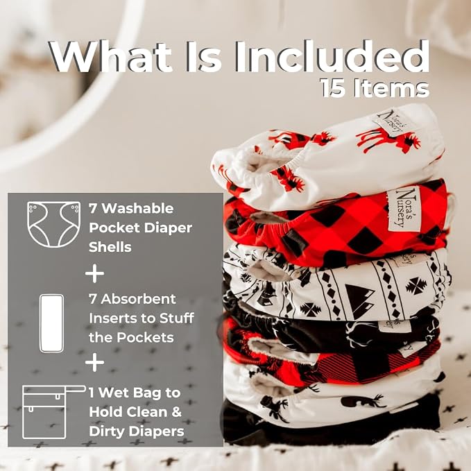 Nora's Nursery Cloth Diapers 7 Pack - Image 2