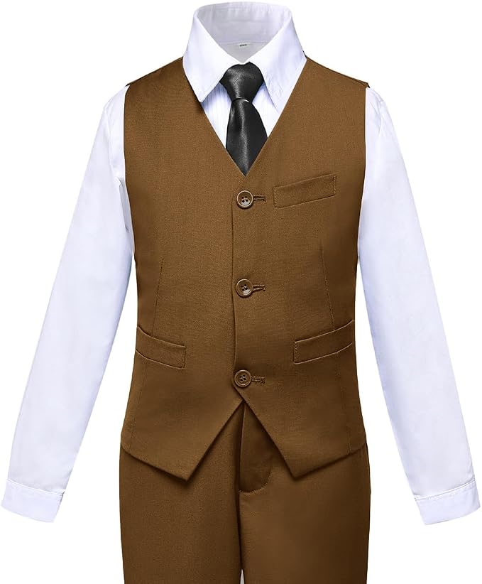 Boys Suit for Kids Tuxedo Suits for Wedding Formal Suit Set Toddler Boy Dress - Image 4