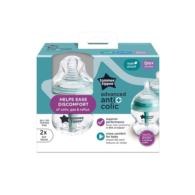 Tommee Tippee Advanced Anti-Colic 5 oz BPA Free Baby Bottles, Newborn 0+ Months - Image 8