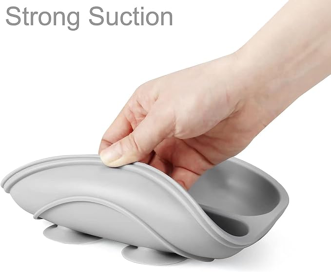 PandaEar Silicone Baby Feeding Set| 2 Pack Silicone Divided Suction Plate - Image 6