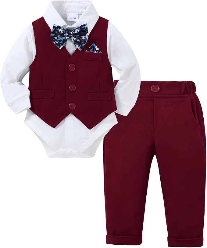 DISAUR Baby Boy Clothes Toddler Boy Outfits 4PCS Gentleman Dress by DISAUR