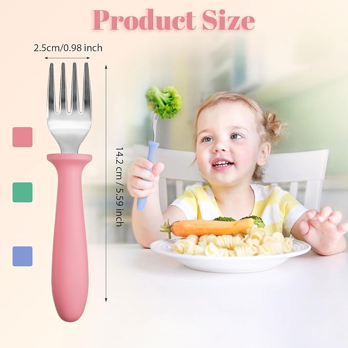 Pimoys 6-Pack Stainless Steel Toddler Forks Baby & Kids Utensils - Image 2