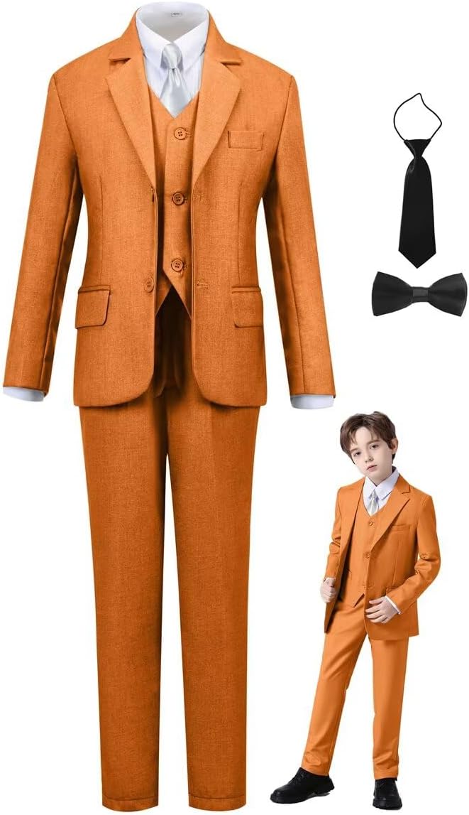 Boys Suit Set Slim Fit Kids Formal Suits Toddler Tuxedo Wedding Prom Classic - Image 7