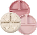 PandaEar 3 Pack Toddler Plates, Silicone Divided Suction Plate by PandaEar