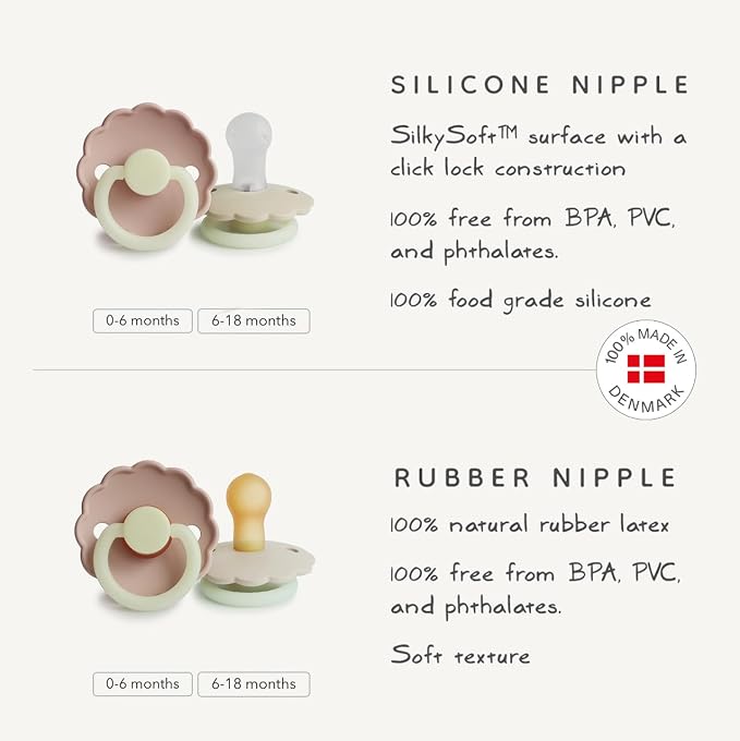 FRIGG Daisy SilkySoft Silicone Baby Pacifier | Made in Denmark | BPA-Free - Image 3
