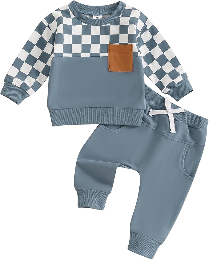 Toddler Baby Boy Fall Outfits Long Sleeve Crew Neck Pullover Sweatshirt + by Lucikamy