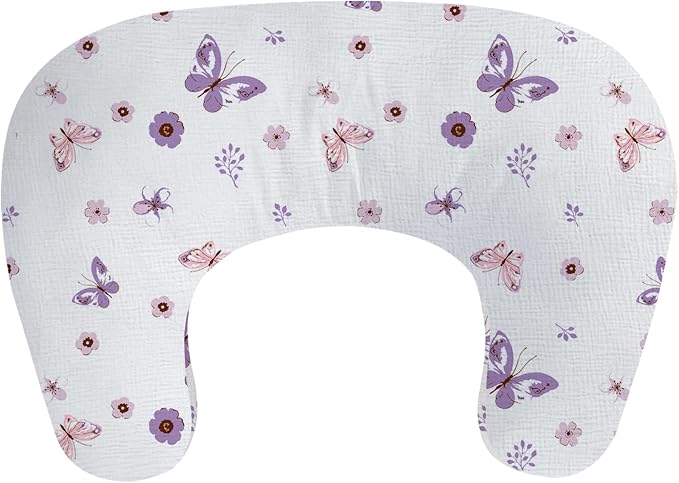 Little Grape Land Nursing Pillow, Soft 100% Cotton Breastfeeding Pillow by LittleGrapeLand