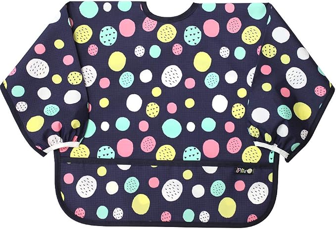 Long Sleeve Waterproof Bib for Toddlers – Feeding Smock for Baby Mealtime by Plie