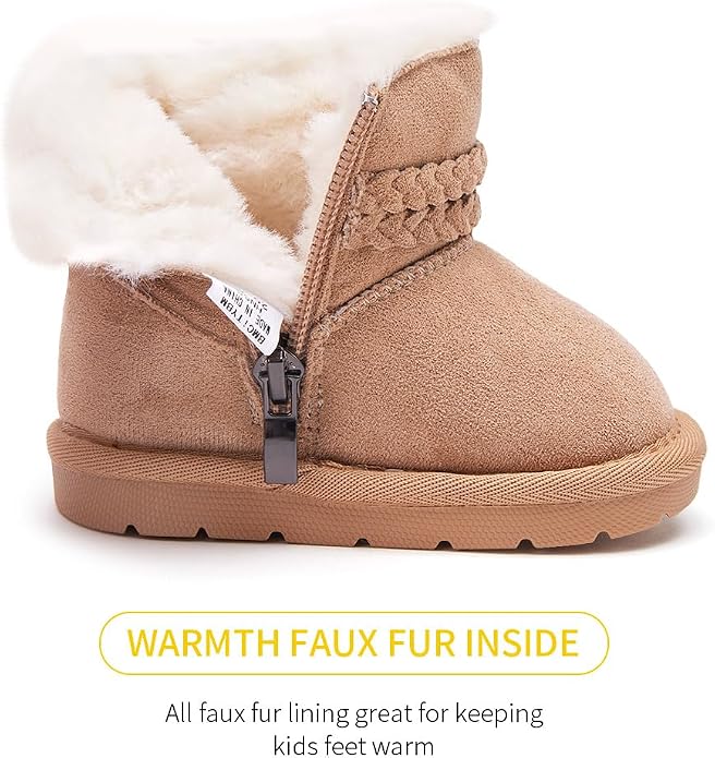 BMCiTYBM Girls Boys Snow Boots Warm Winter Fur Lined Baby Shoes - Image 3