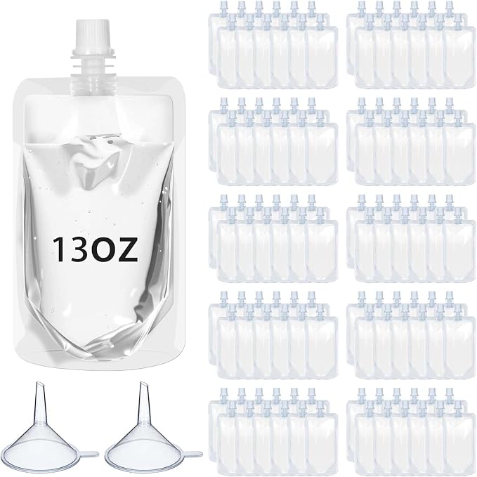 Meanplan 100 Pcs Plastic Pouches Bulk Reusable Squeeze Pouches Clear Plastic by Meanplan