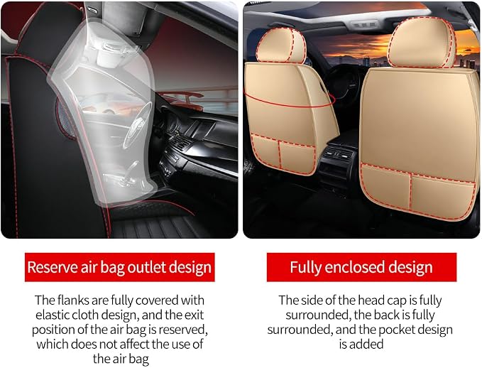 Leather Car Seat Covers for Toyota Corolla 2006-2024, Car Seat Covers Full Set - Image 3
