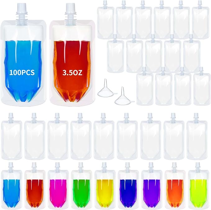 Meanplan 100 Pcs Plastic Pouches Bulk Reusable Squeeze Pouches Clear Plastic - Image 7
