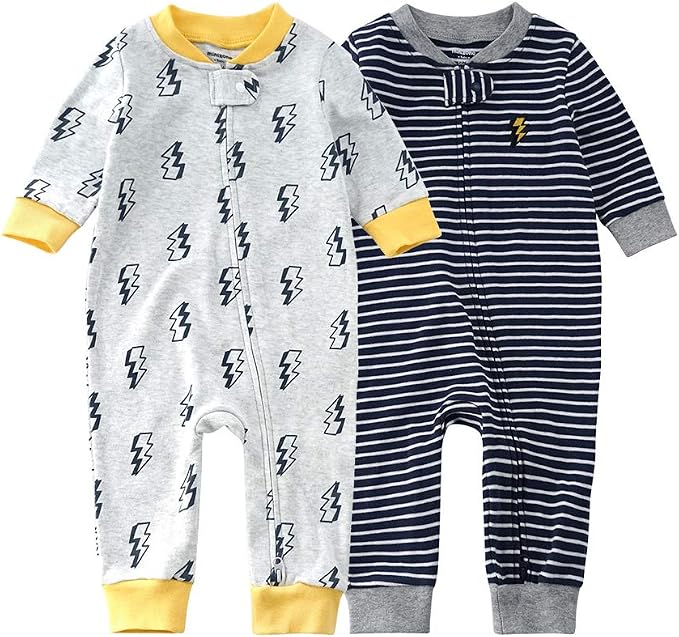 Teach Leanbh Baby 2-Pack Footless Pajamas Cotton Long Sleeve Printing 2 Way by TeachLeanbh