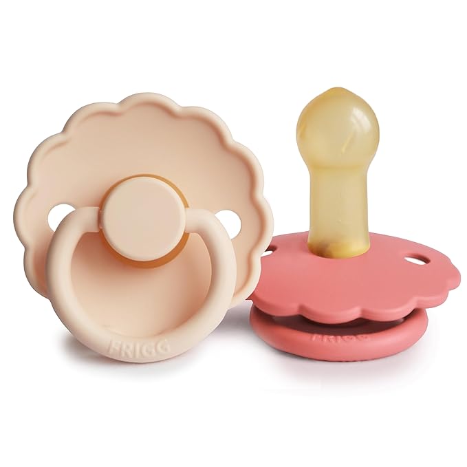 FRIGG Daisy Natural Rubber Baby Pacifier | Made in Denmark | BPA-Free 2-Pack by FRIGG