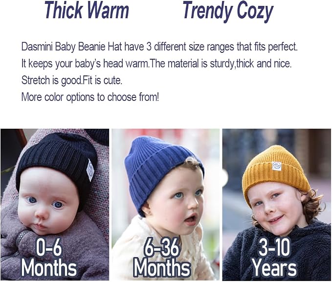 Baby Beanie Toddler Winter Hat Infant Babies Newborn Kids Beanies Knit Hats - Image 5