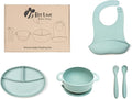 Bee Love Silicone Baby Feeding Set | BPA Free Baby Led Weaning Utensils Set by Unknown