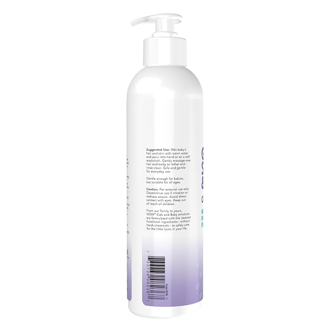 NOW Baby, Gentle Shampoo and Wash, Calming Lavender, Paraben Free, 8 Fluid - Image 3