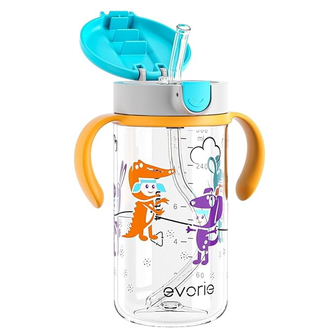 Evorie Tritan Spill Proof Toddler Straw Sippy Cup, 10 oz by Evorie
