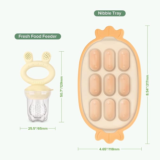 Haakaa Baby Fruit Food Feeder & Silicone Freezer Nibble Tray Combo - Image 8