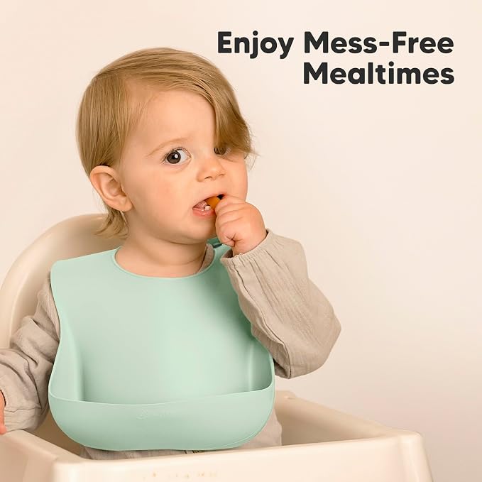 KeaBabies 2-Pack Silicone Baby Bibs - Image 9