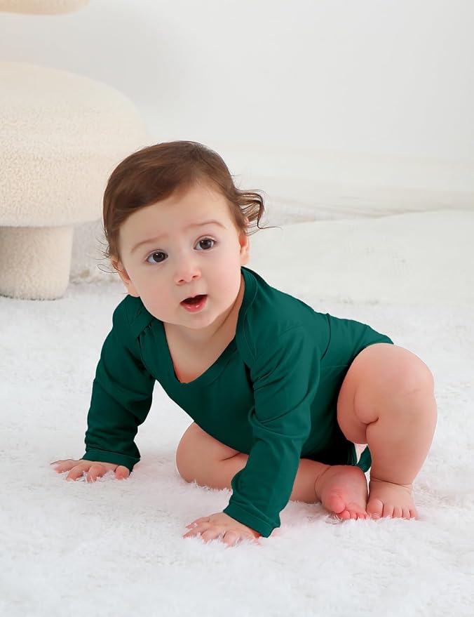 Jimonda Bamboo Baby Bodysuit Long Sleeve Infant Romper Soft Boy Girl Unisex - Image 3
