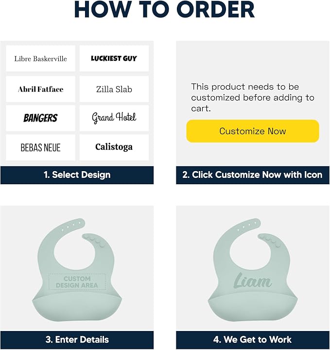 Personalized Silicone Bib and Spoon Set - Image 8