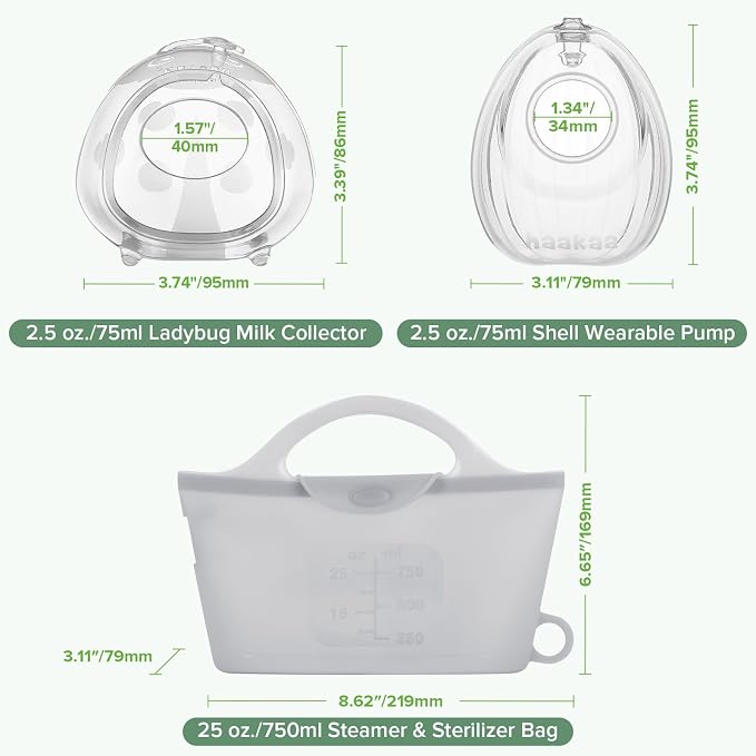 haakaa Milk Collector Set - 75ml Shell Pump - Image 7