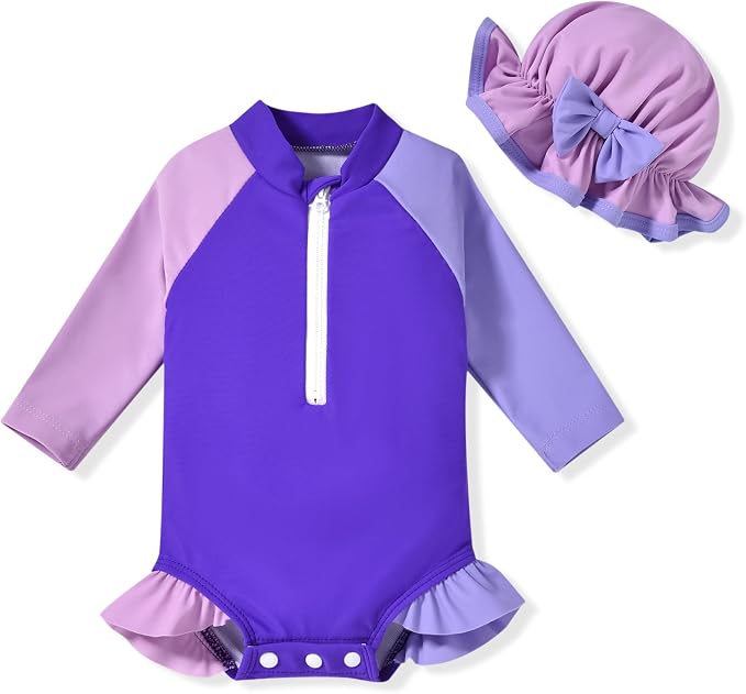Aalizzwell Baby Girls Long Sleeve One Piece Swimsuit by Aalizzwell
