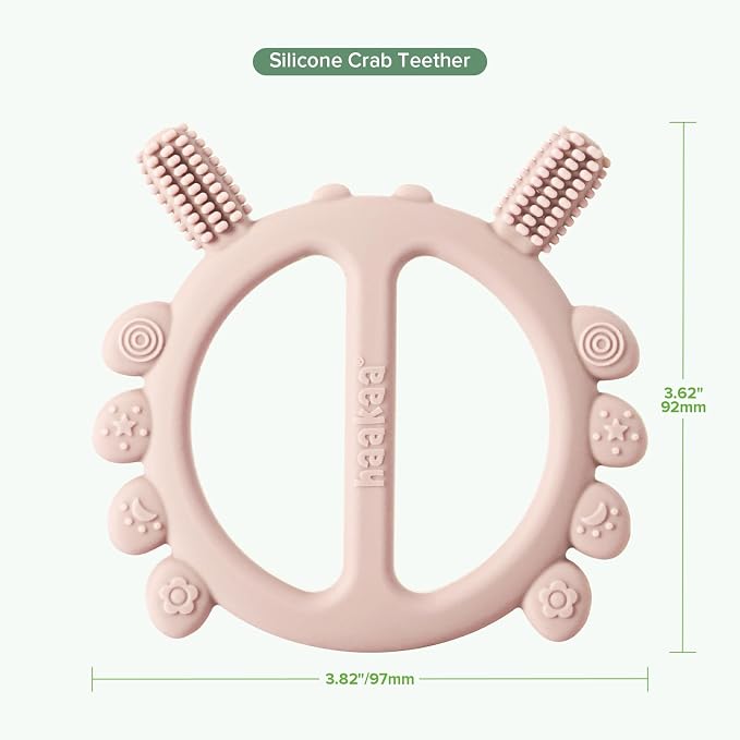 Haakaa Silicone Crab Baby Teether, Teething Toys, 360°Baby Toothbrush Head - Image 8