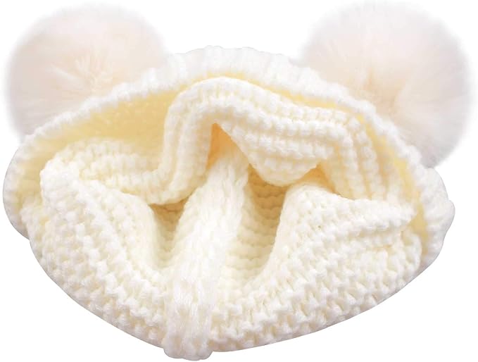 Duoyeree Baby Winter Hat Scarf Glove Beanie Set Girls Boys Pom Pom Knitted - Image 3