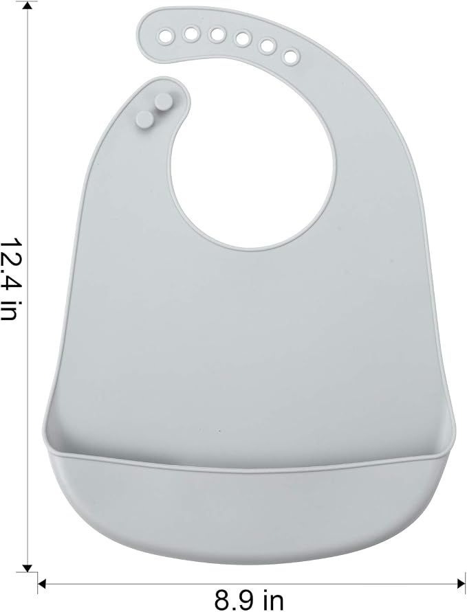 PandaEar 3 Pack Waterproof Silicone Baby Bibs| Super Thin Light Weight Feeding - Image 2