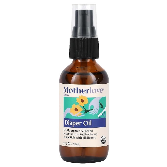 Motherlove Diaper Oil Soothing Vegan diaper Rash Oil—Organic, Cloth diaper Safe - Image 3