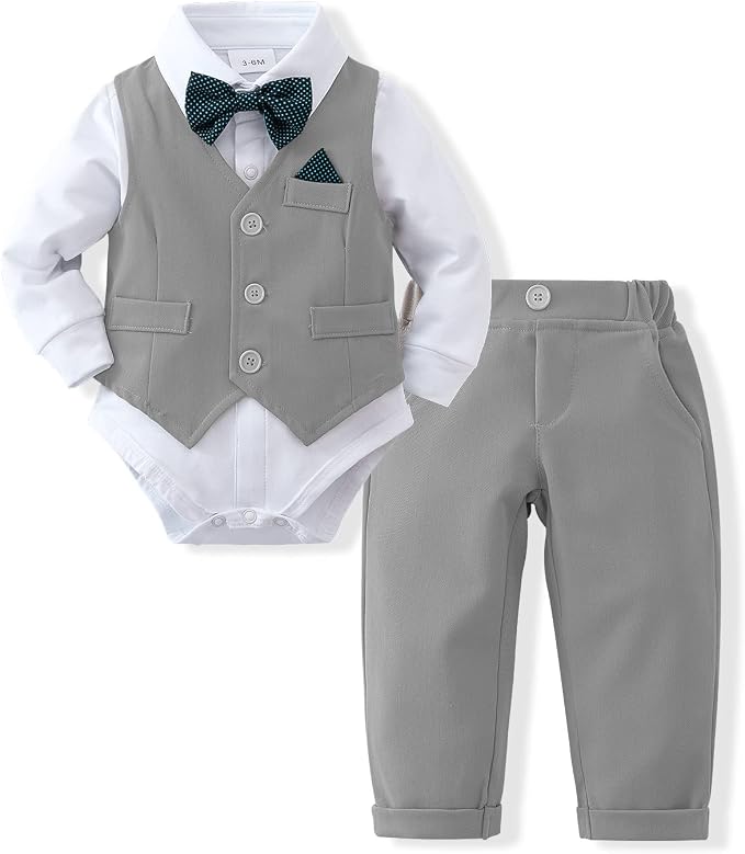 DISAUR Baby Boy Clothes Toddler Boy Outfits 4PCS Gentleman Dress by DISAUR