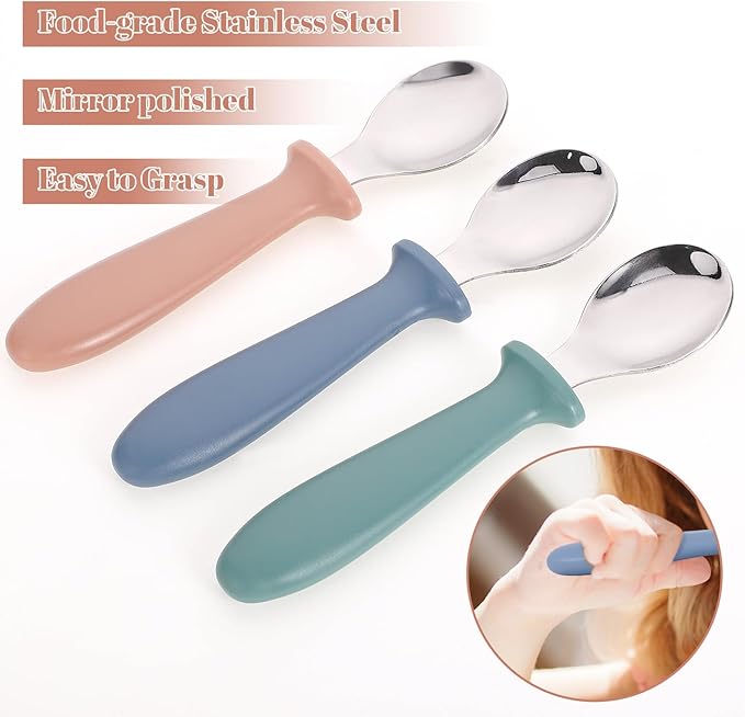 Pimoys 6-Pack Stainless Steel Toddler Spoons Baby & Kids Utensils - Image 2