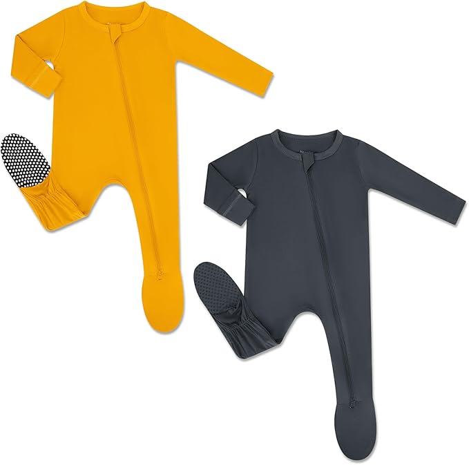 HAPIU Rayon from Bamboo Baby Footed Pajamas, 2 Way Zipper YKK, Footie by HAPIU