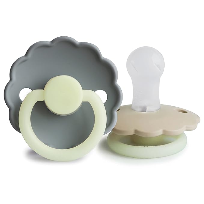 FRIGG Daisy Night SilkySoft Silicone Baby Pacifier | Made in Denmark | BPA-Free by mushie
