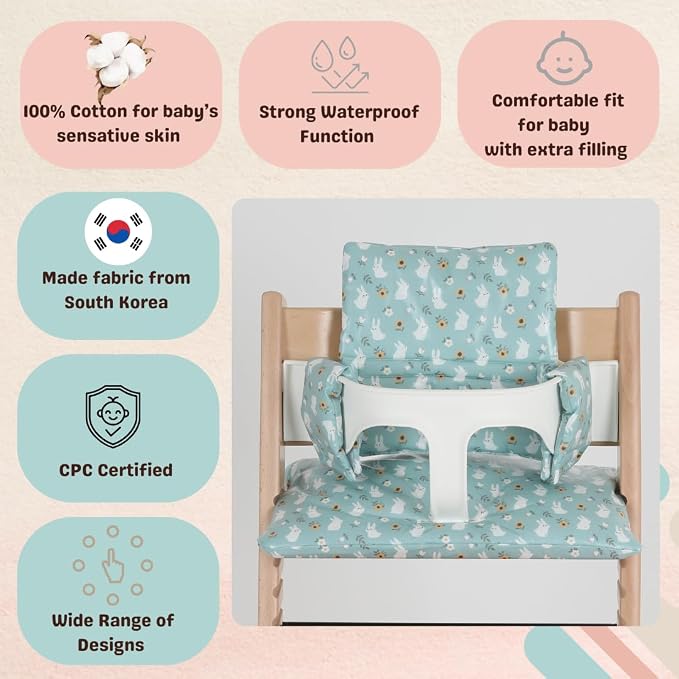 Waterproof & Compatible Stokke Tripp Trapp Cushion Set - Image 2