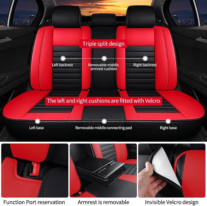 Leather Car Seat Covers for Toyota Corolla 2006-2024, Car Seat Covers Full Set - Image 4
