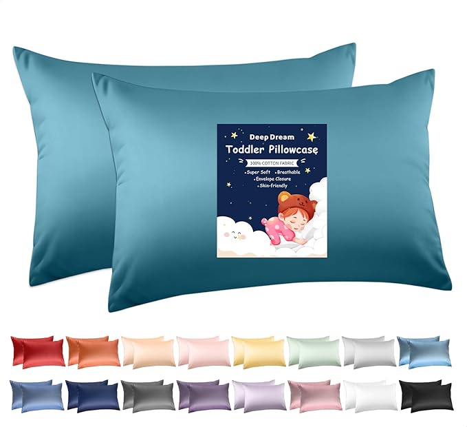 Deep Dream Toddler Pillowcases for 13x18 Pillow 2 Pack, 100% Cotton Travel by DeepDream