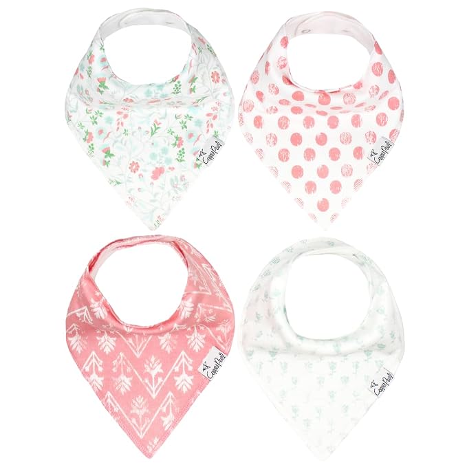 Copper Pearl 4 Pack Soft Cotton Baby Bibs by CopperPearl