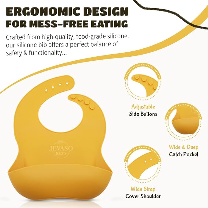 JEVASO Silicone Baby Feeding Set, Baby Led Weaning Supplies, Baby Self Feeding - Image 2