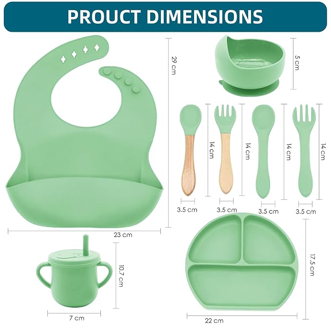 100% Silicone Baby Feeding Set, BPA Free Baby Dishes Set - Image 3