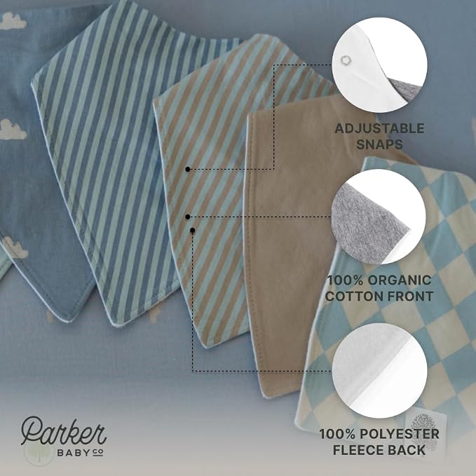 Parker Baby Bandana Drool Bibs 8 Pack Baby Bibs - Image 4
