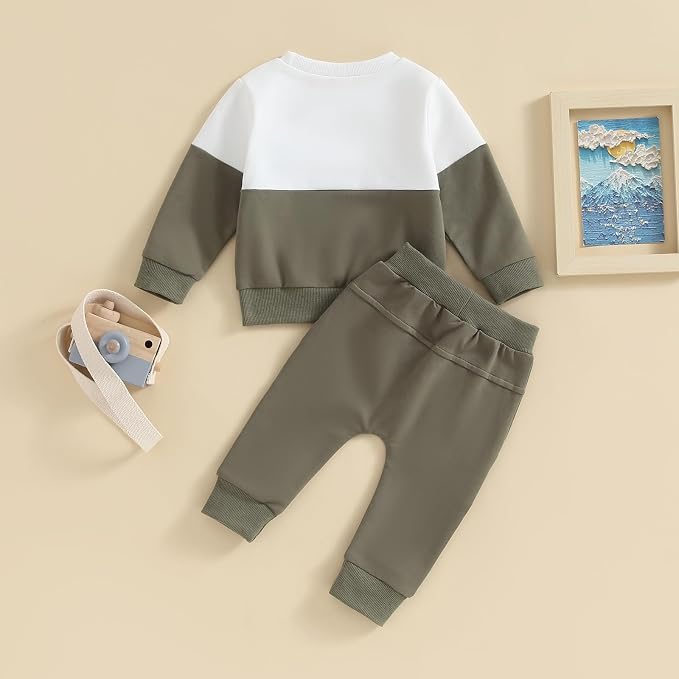 Kupretty Toddler Baby Boy Fall Winter Clothes Color Block Long Sleeve - Image 6