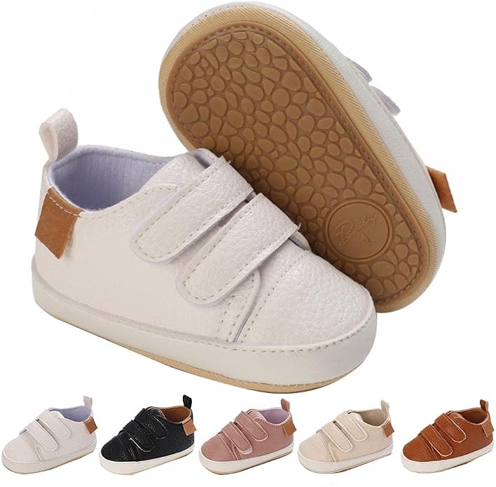 2Pairs Baby Shoes, Boys Girls Non-Slip Rubber Sole Sneakers, Unisex Infant Soft by 82-eitwo