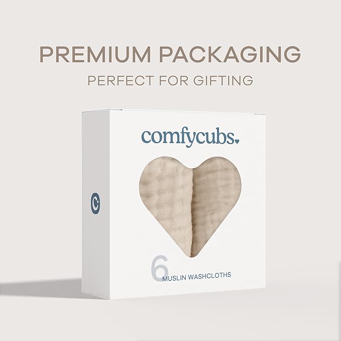 Comfy Cubs Muslin Baby Washcloths 6 Pack - Image 6