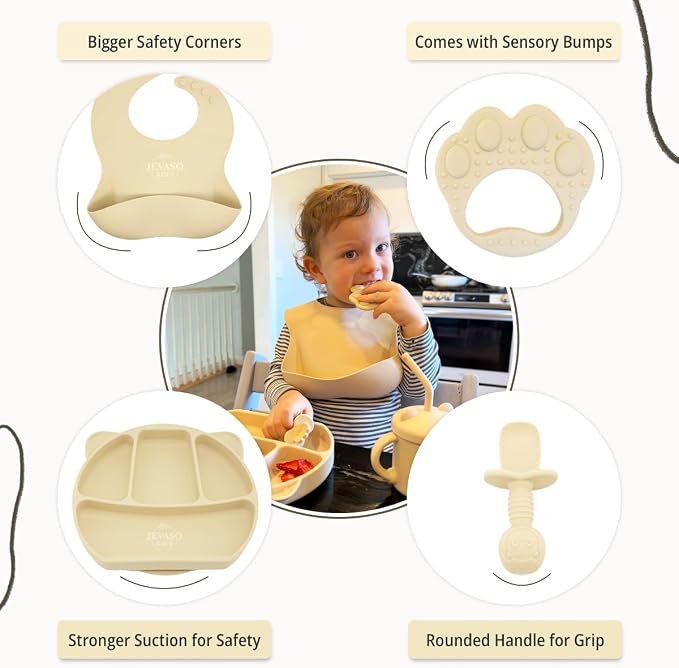 JEVASO Silicone Baby Feeding Set, Baby Led Weaning Supplies, Baby Self Feeding - Image 7