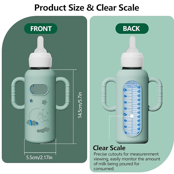 4 Pack Silicone Sleeves for Dr. Brown's Glass Bottles - Image 2