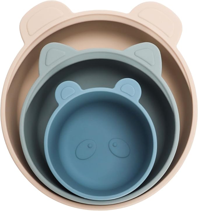 Ali+Oli Children's Stackable Snack Bowl Set BPA Free Food-Grade Silicone Bowls by AliOli